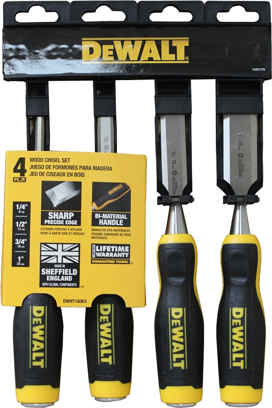 DeWALT DWHT16063 Chisel Set 4 Piece Black Yellow Jamaica Hardware Paints