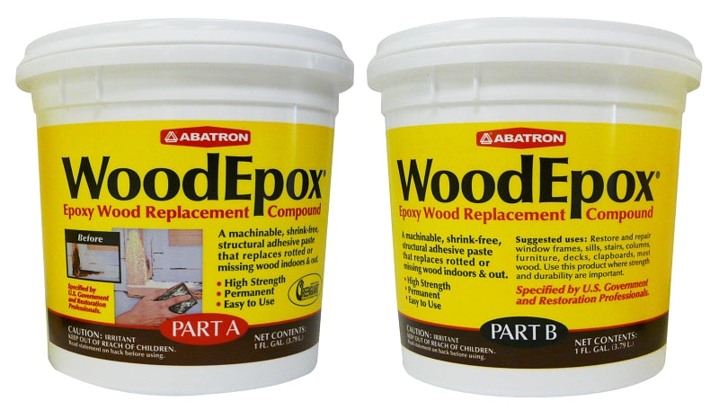 Abatron WE2GKR Wood Restoration System, Paste, Slight Ammonia, Tan/White, 2 gal