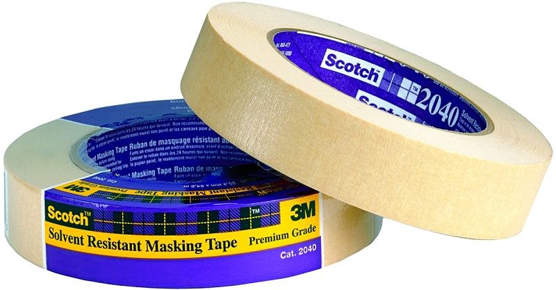 Scotch 2040-1.5A-B Masking Tape, 60 yd L, 1-1/2 in W, Paper Backing, Natural