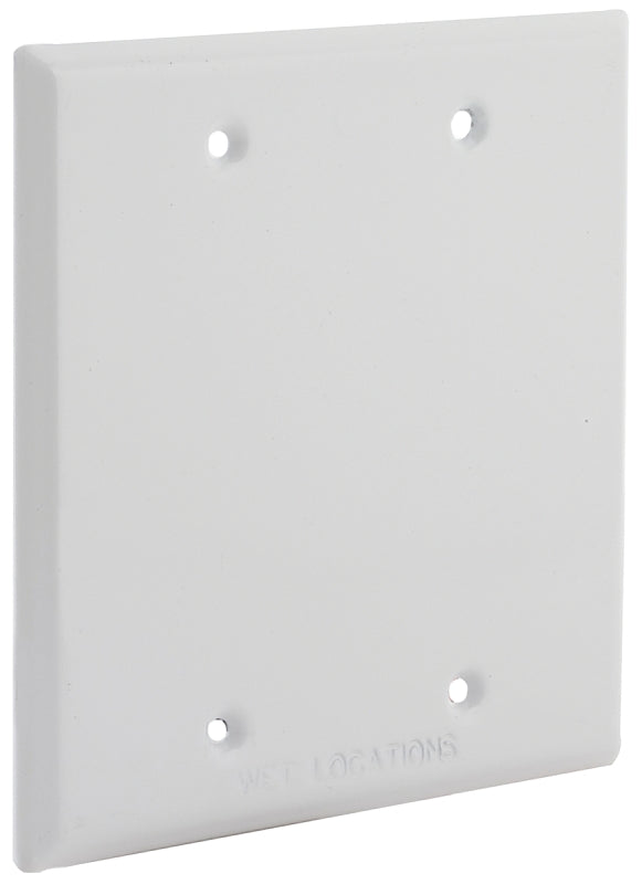 Hubbell 5175-1 Cover, 4-1/2 in L, 4-1/2 in W, Metal, White, Powder-Coated