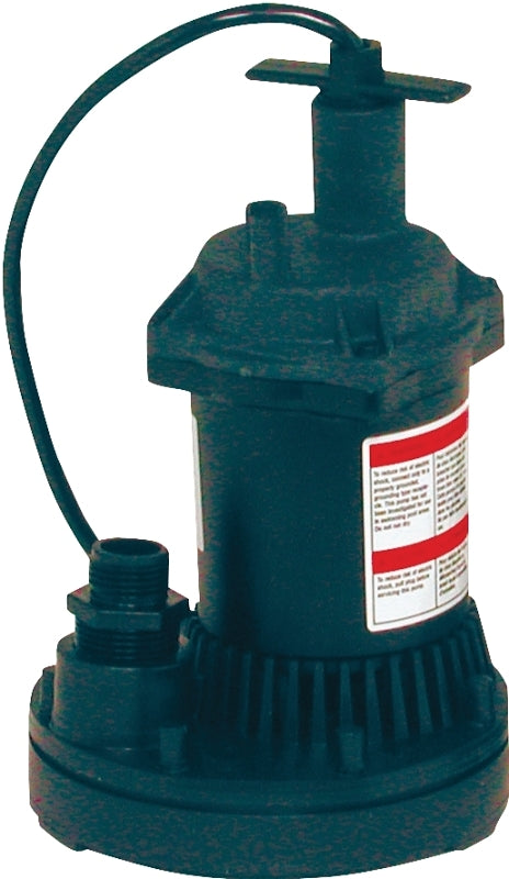 Flotec FP0S1250X-08 Submersible Utility Pump, 115 V, 0.166 hp, 1 in Outlet, 1200 gph, Thermoplastic