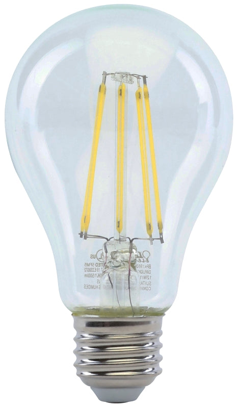 Feit Electric BPA19100CL850FILED/2 LED Bulb, General Purpose, A21 Lamp, 100 W Equivalent, E26 Lamp Base, Dimmable, Clear
