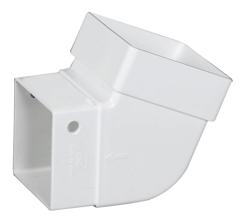 ELBOW CONTEMP SQ VINYL WHT 2IN