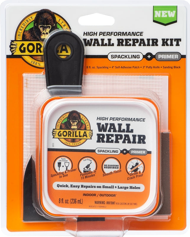 Gorilla 103959 High-Performance Wall Repair Kit, Semi-Solid, Off-White