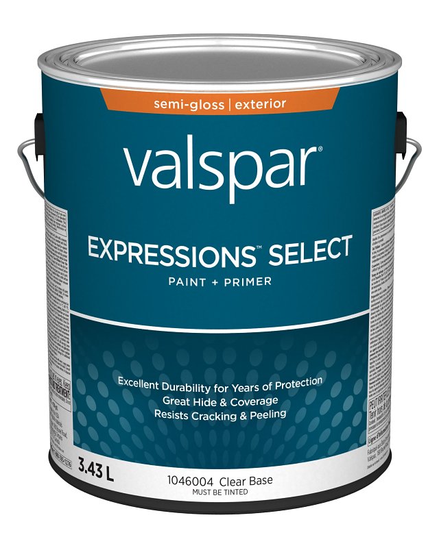 Expressions Select 029.1046004.007 Exterior Latex Paint and Primer, Acrylic, Semi-Gloss, Clear, 1 gal