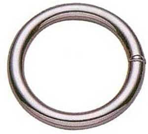 BARON Z-7-1 Welded Ring, 1 in ID Dia Ring, #7 Chain, Metal, Nickel Brass