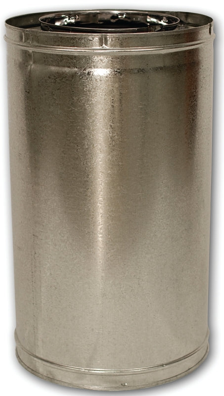 Comfort Flame 18-8DM Chimney Pipe, 12-3/8 in OD, 18 in L, Galvanized Steel