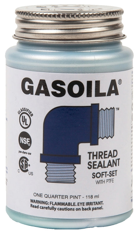 Gasoila SS04 Soft-Set Thread Sealant with PTFE, 0.25 pt, Liquid, Blue/Green