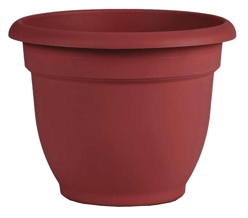 Bloem AP1613 Planter, 16 in Dia, 17.6 in W, Bell, Ariana Design, Plastic, Burnt Red, Matte