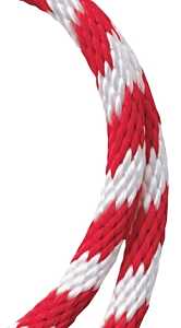 BARON 54034 Rope, 5/8 in Dia, 140 ft L, 325 lb Working Load, Polypropylene, Red/White