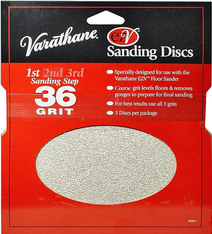 Varathane 203930 Sanding Disc, 7 in Dia, 36 Grit, Coarse