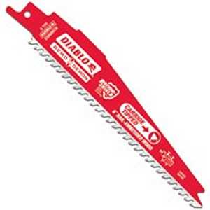 Diablo DS0606CWS Reciprocating Saw Blade, 1 in W, 6 in L, 6/9 TPI, Carbide Cutting Edge