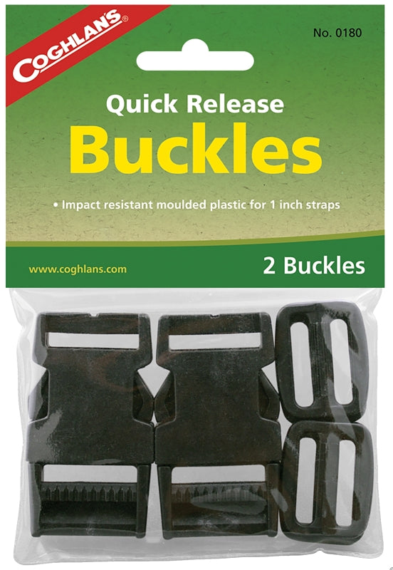 COGHLAN'S 0180 Quick Release Buckle, Plastic, For: 1 in Straps