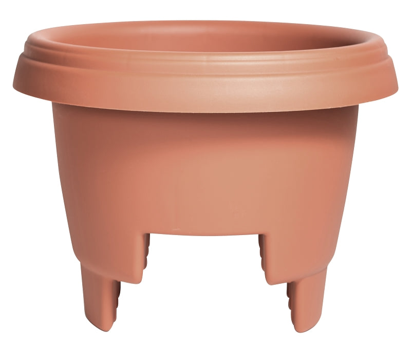 Bloem 477121-1001 Deck Rail Planter, 12 in W, Plastic, Terra Cotta, Matte