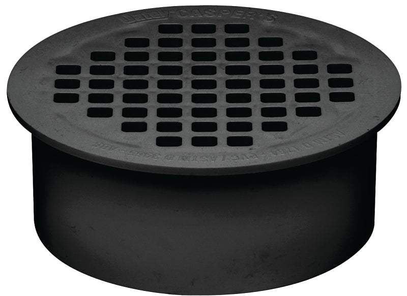 Oatey 43560 Floor Drain, 2 in, Snap-In, ABS Body, Black