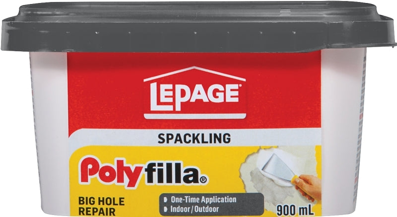 LePage Polyfilla 1256104 Spackling, Milky White, 900 mL Tub