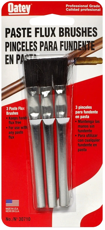 Oatey 30710 Acid Brush, 3 in L x 1/2 in W Brush, Tin Handle, 6 in OAL