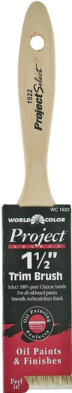 Linzer 1522-1.5 Paint Brush, 1-1/2 in W, 2-1/2 in L Bristle, China Bristle, Beaver Tail Handle