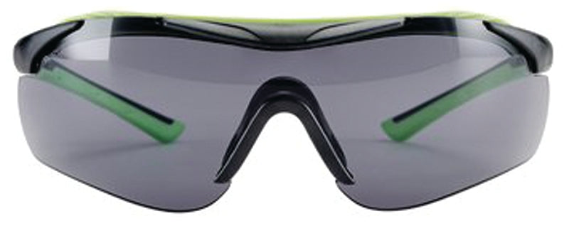 3M 47101-WZ4 Sport-Inspired Safety Glasses, Anti-Fog, Anti-Scratch Lens, Wraparound Frame, Green/Neon Black Frame