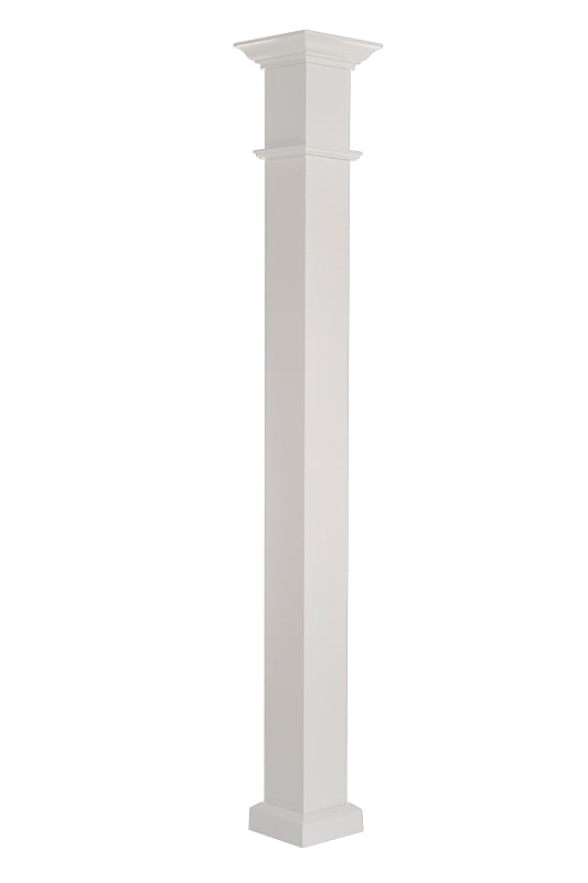 AFCO 800EW610 Column Post Set, 10 ft H, Square, Wood, White