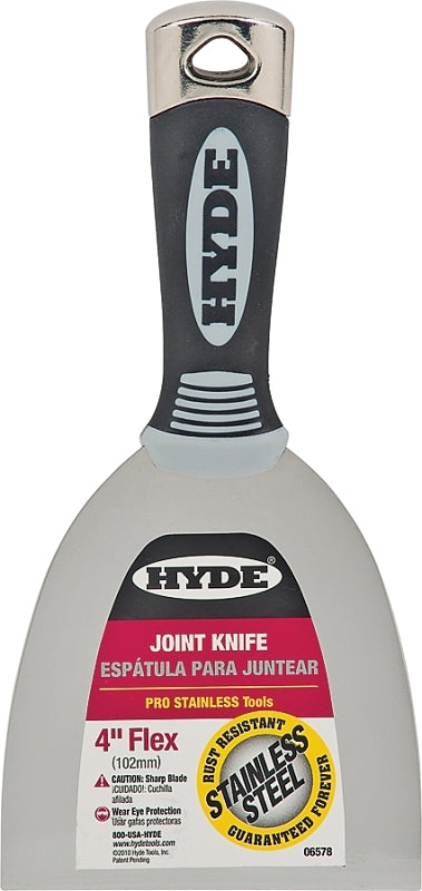 Hyde 06578 Joint Knife, 4 in W Blade, 4 in L Blade, Stainless Steel Blade, Single-Edge Blade, Soft-Grip Handle