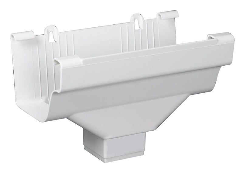 Amerimax M0706 Gutter End Outlet, Vinyl, White