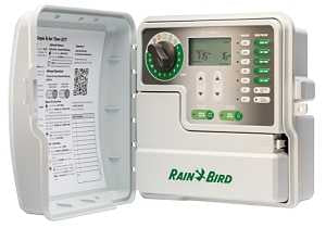 Rain Bird SST-1200OUT Irrigation Timer, 25.5/120 VAC, 6 -Zone, 1 -Program, LCD Display, White