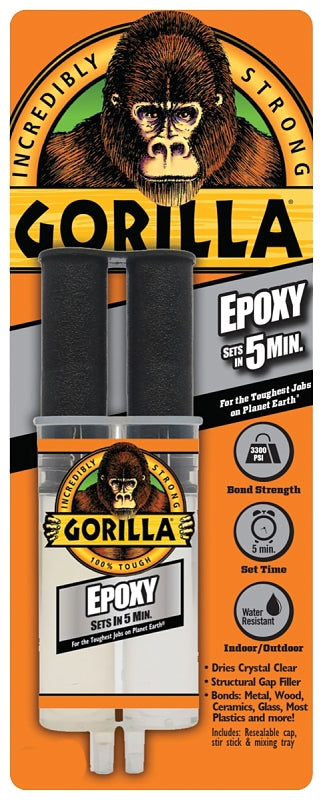 Gorilla 4200102 Epoxy Glue, Translucent, Liquid, 0.85 oz Syringe