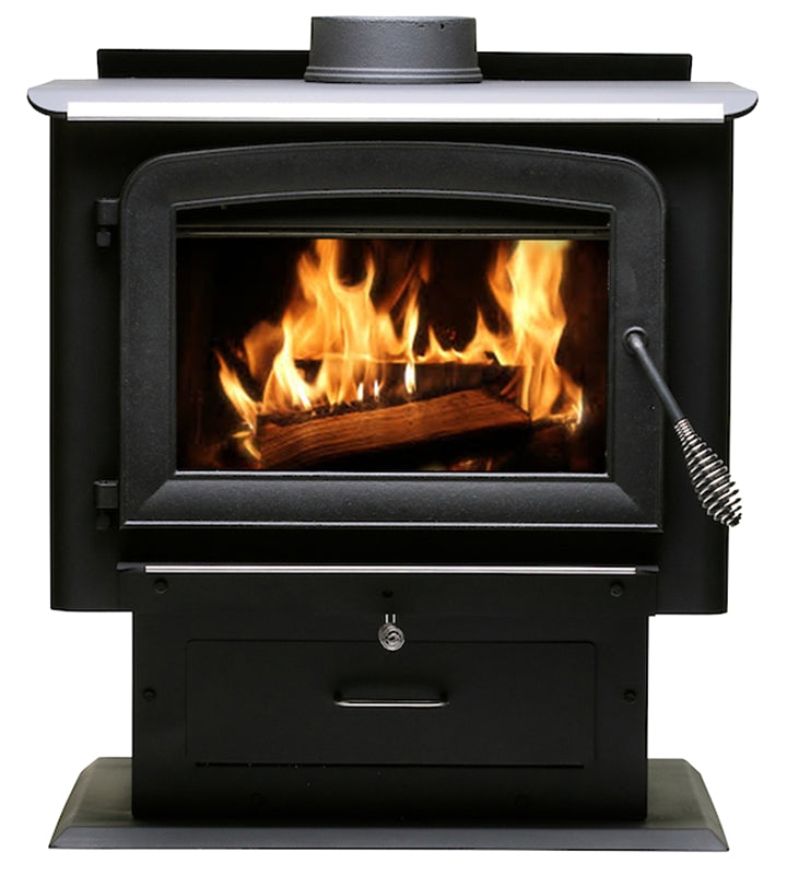 US STOVE Ashley Hearth Wood Stove AW2020E-P Pedestal Stove, 27 in W, 20-1/4 in D, 30.78 in H, 89000 Btu Heating
