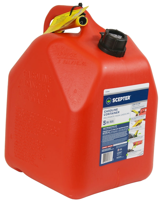 Scepter Flo n' go FG4G511 Gas Can, 5 gal Capacity, Polypropylene, Red