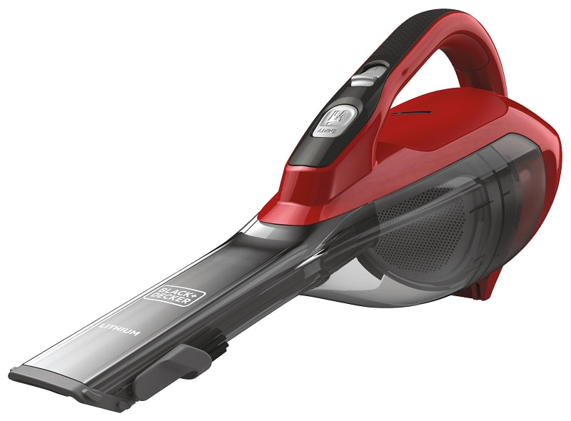 Black+Decker HLVA320J26 Hand Vacuum, 10.8 V Battery, Lithium-Ion Battery, 2 Ah, Red Chilli Housing