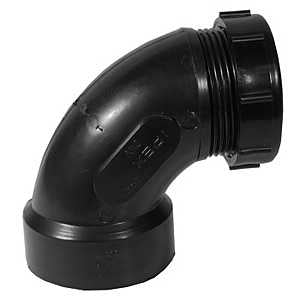 IPEX 027161 Pipe Elbow, 1-1/2 in Slip Joint Nut Hub, 90 deg