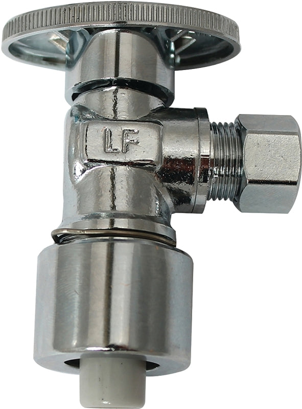 Plumb Pak PP2622POLF Stop Valve, 5/8 x 3/8 in OD Connection,  Push x Compression, Brass Body