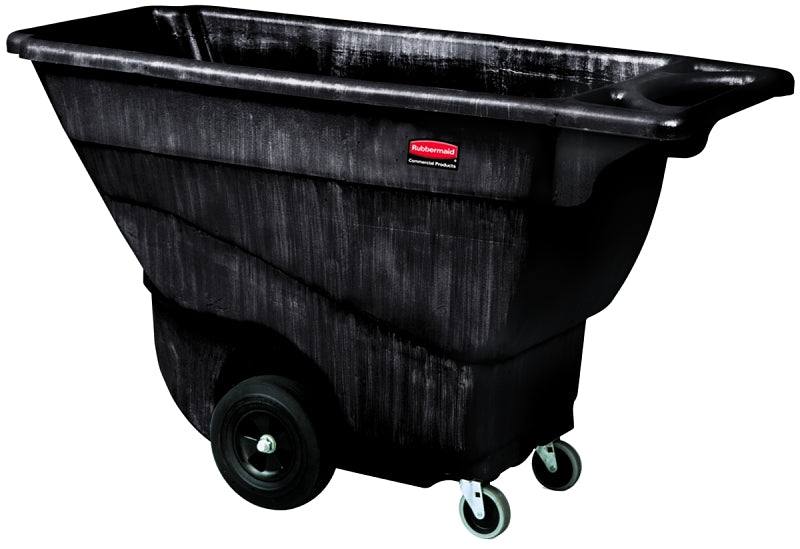 Rubbermaid FG9T1400BLA Tilt Truck, 850 lb Load, 13.5 cu-ft, 4-Caster, Black, 57-3/8 in OAL, 26-7/8 in OAW