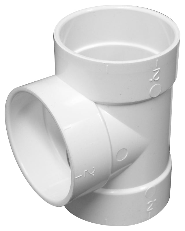 IPEX 201008 Short Pipe Tee, 2 in, Socket, PVC, White