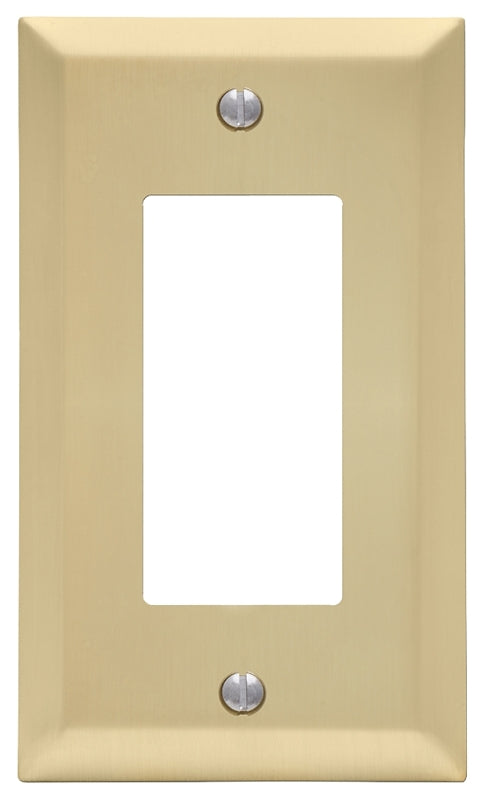 Amerelle Century 163RSB Wallplate, 4-15/16 in L, 2-7/8 in W, 1 -Gang, Steel, Gold, Satin Brass