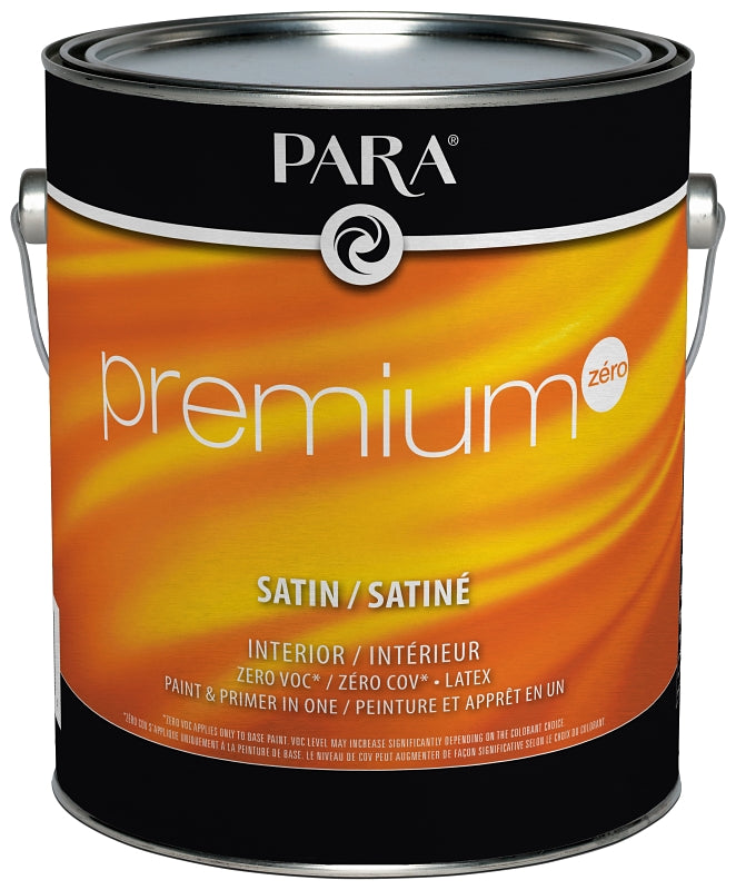 Para Premium Series 9025-16 Interior Paint, Solvent, Water, Satin, Neutral, 1 gal, 450 to 500 sq-ft Coverage Area