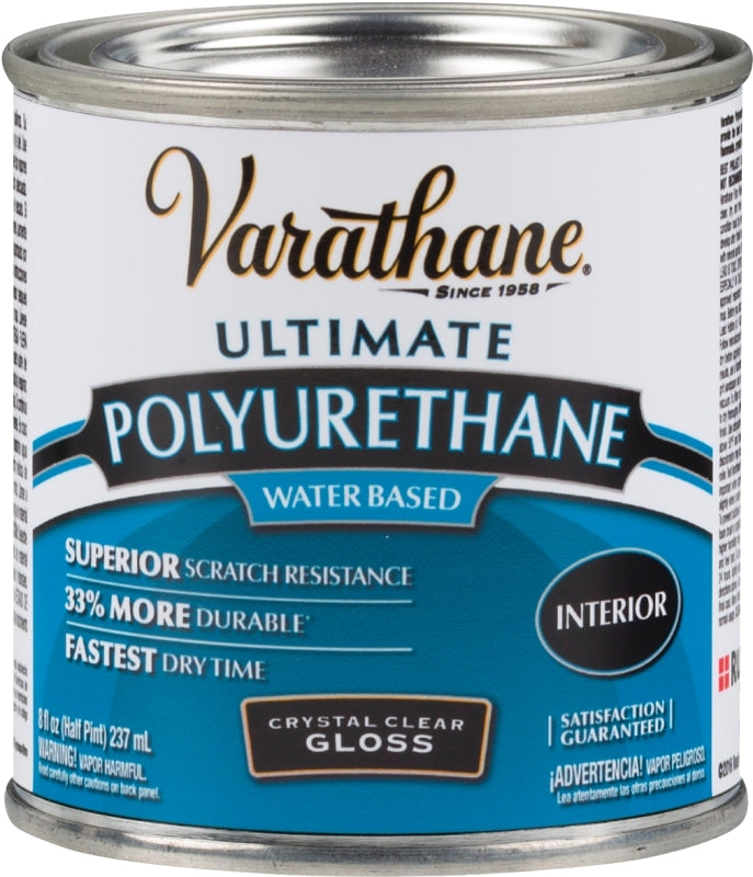 Varathane 200061H Polyurethane, Gloss, Liquid, Crystal Clear, 0.5 pt, Can