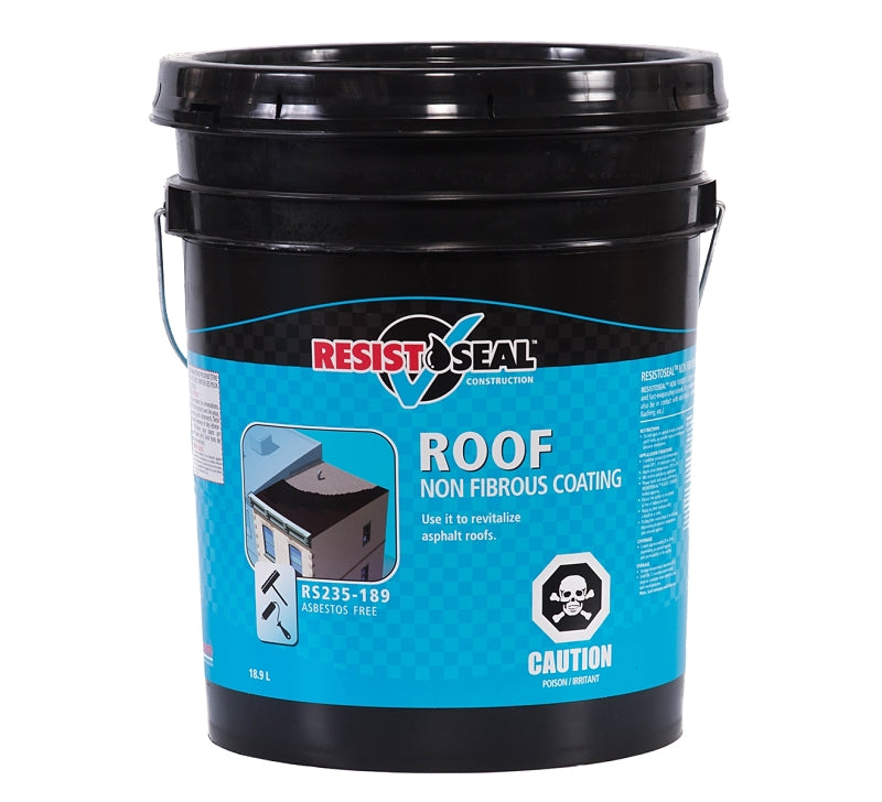 Resisto 53021 Non-Fibrous Coating, Black, 18.9 L, Pallet, Liquid