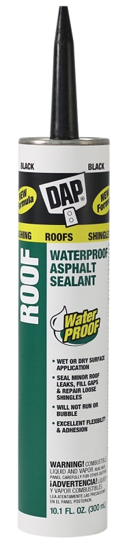 DAP 18268 Roof Sealant, Black, Paste, 10.1 fl-oz Cartridge