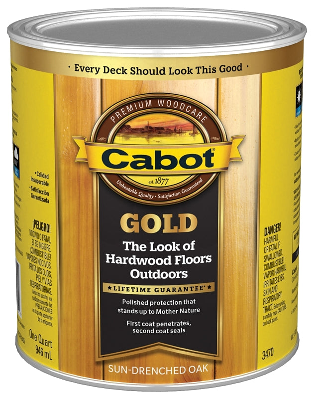 Cabot 140.0003470.005 Wood Finish, Gold, Sun Drenched Oak, Liquid, 1 qt