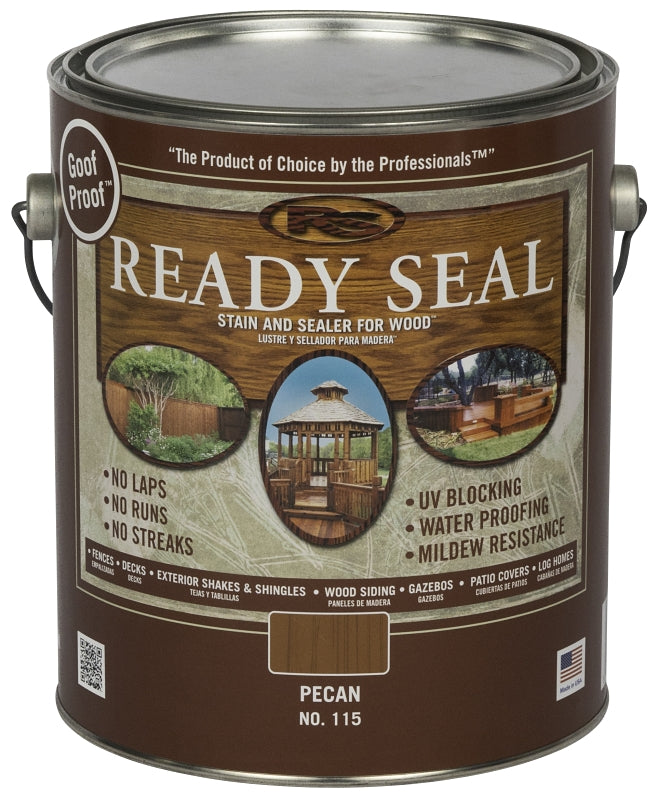 Ready Seal 115 Stain and Sealer, Pecan, 1 gal, Can