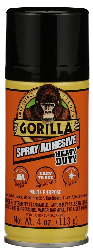 Gorilla 6346502 Spray Adhesive, Clear, 4 oz