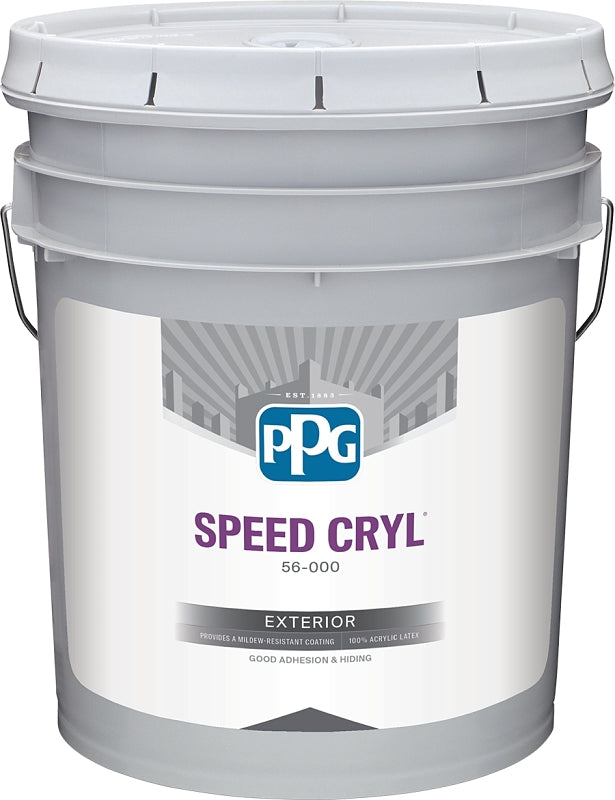 PPG SPEED CRYL 56-510XI/05 Exterior Latex Paint, Semi-Gloss, White, 5 gal