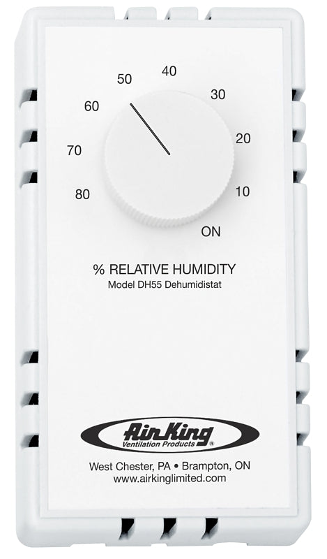 Air King DH55 Humidity Sensing Switch, White, For: Exhaust Fans