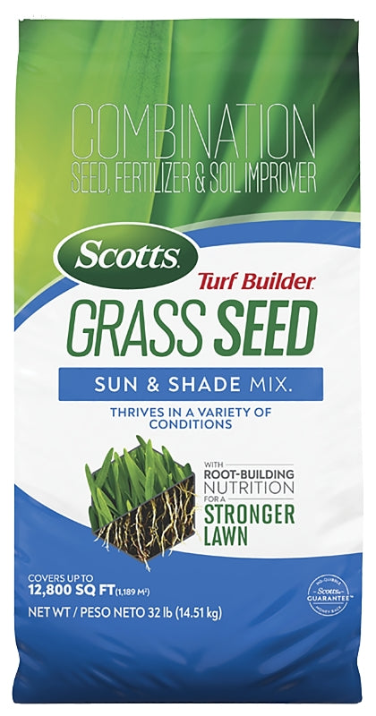 Scotts Turf Builder 18058 4-0-0 Grass Seed, Sun and Shade, 32 lb Bag