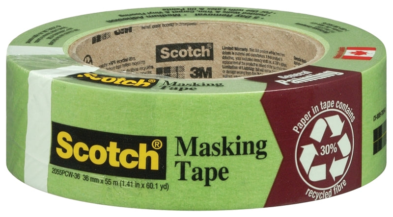 ScotchBlue 2055PCW - 36 MM Masking Tape, 55 m L, 36 mm W, Crepe Paper Backing, Green