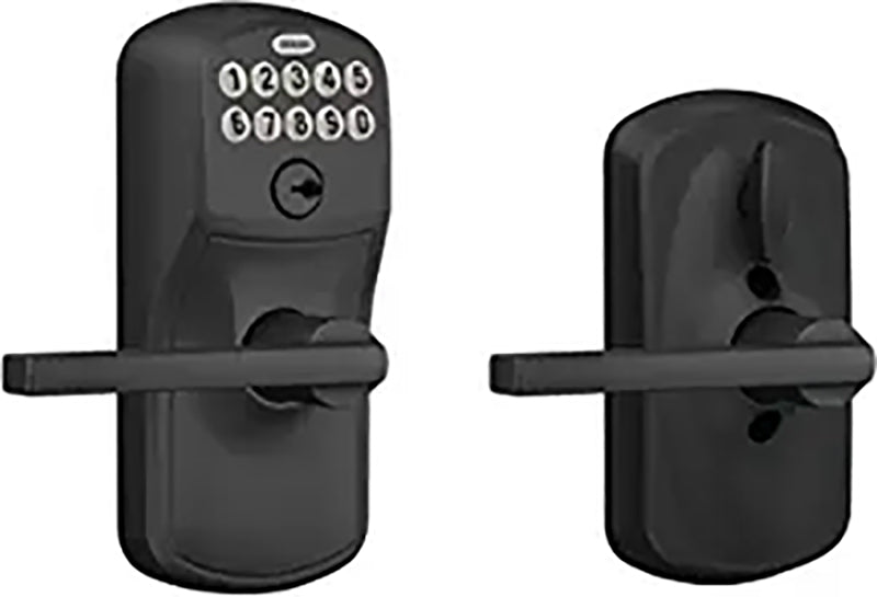 Schlage FE595 V PLY 622 LAT Keypad Entry Lock with Trim, Straight Design, Matte Black, Residential, Grade 2 Grade, Metal