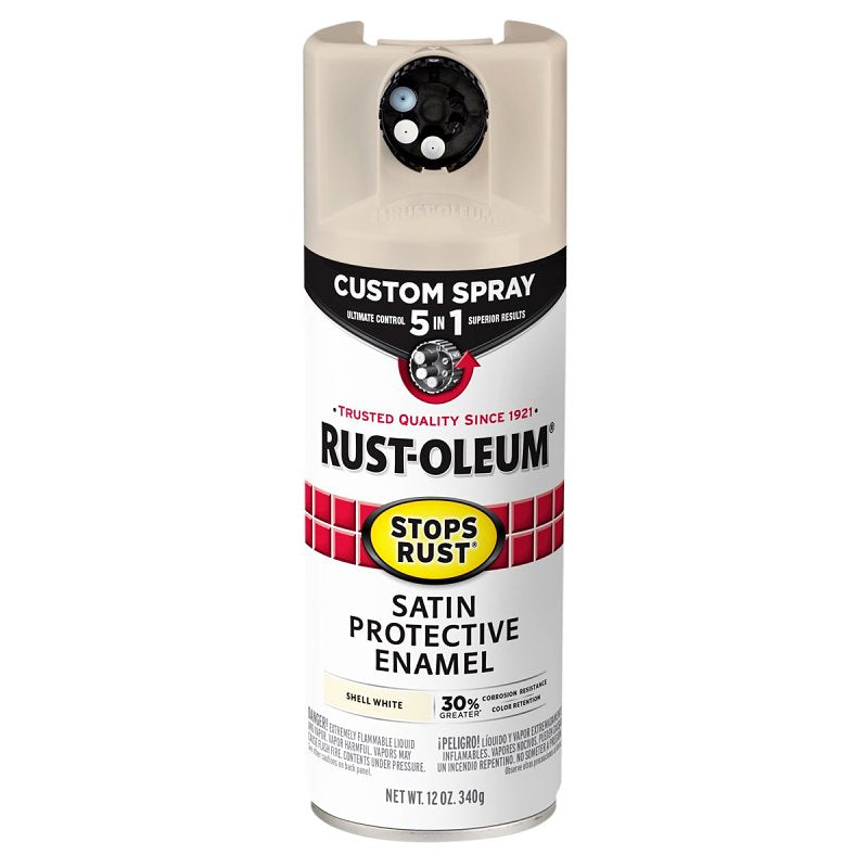 SPRAY PAINT SAT SHELL WHT 12OZ