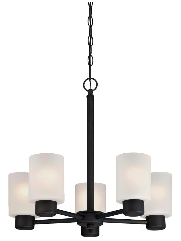 Westinghouse Sylvester Series 63538 Indoor Chandelier, 300 W, 5-Lamp, Incandescent Lamp, Oil-Rubbed Bronze Fixture